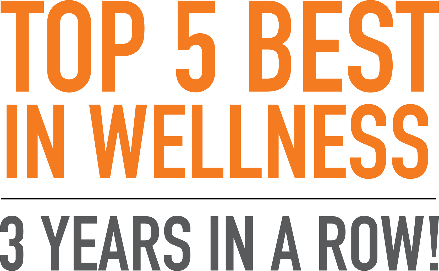 Top 5 best in wellness - 3 years in a row