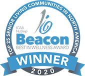 ICAA NuStep Beacon Best In Wellness Award Winner 2020 - Top 25 Secnior Living Communities in North America